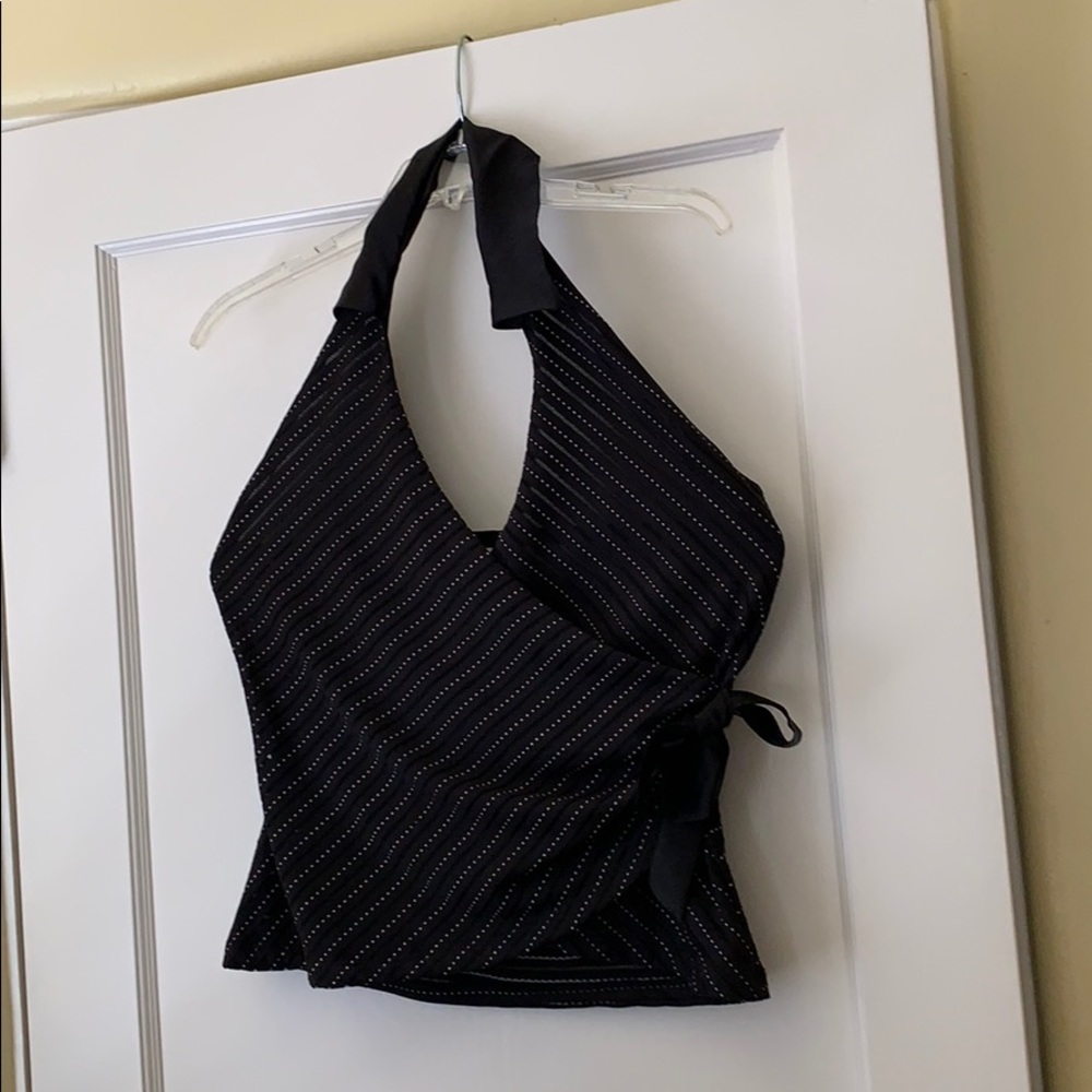 Black and white halter top